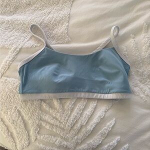 Light Blue and White sports bra